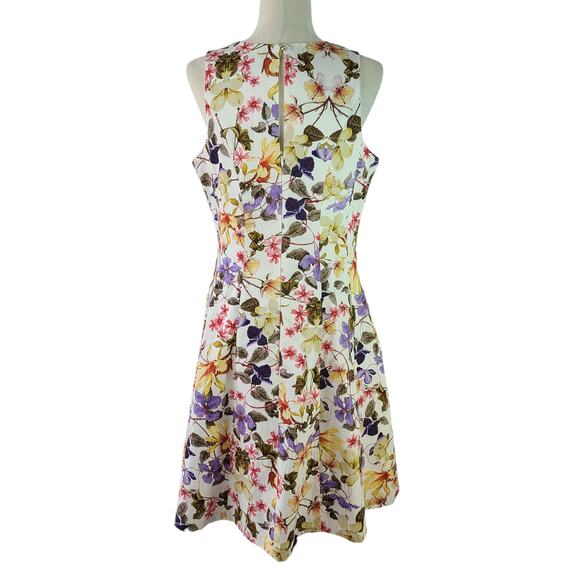 RN Studio Ronnie Nicole White Red Pink Green Blue Floral Dress Lined NEW Size 12 - Picture 3 of 6